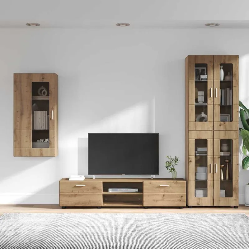 TV spintelių komplektas FLORIN 3 pcs Amatininkų ąžuolas
