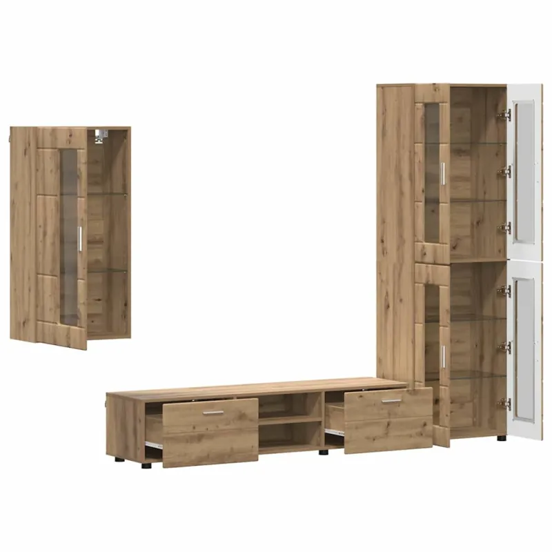 TV spintelių komplektas FLORIN 3 pcs Amatininkų ąžuolas