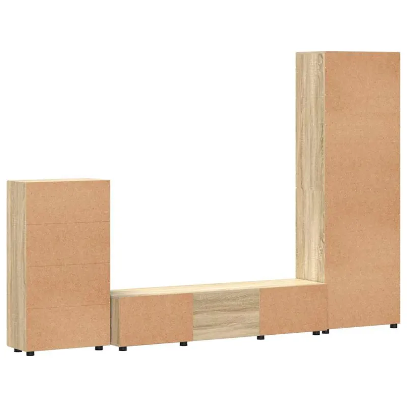 TV spintelių komplektas su stalčių FLORIN 3 pcs Sonoma ąžuolas