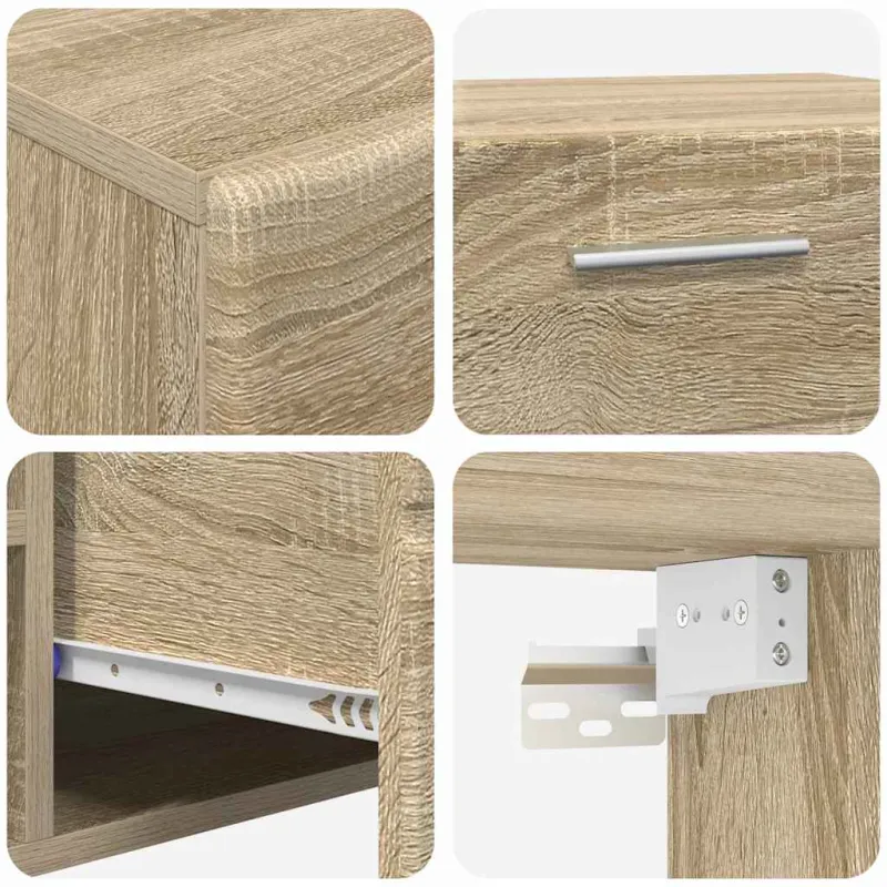 TV spintelių komplektas su stalčių FLORIN 3 pcs Sonoma ąžuolas