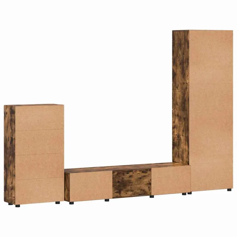 TV spintelių komplektas su stalčių FLORIN 3 pcs Rūkyta ąžuolas
