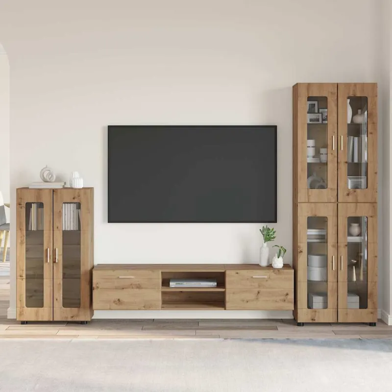 TV spintelių komplektas FLORIN 3 pcs Amatininkų ąžuolas