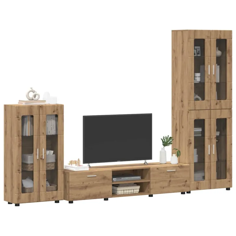 TV spintelių komplektas FLORIN 3 pcs Amatininkų ąžuolas