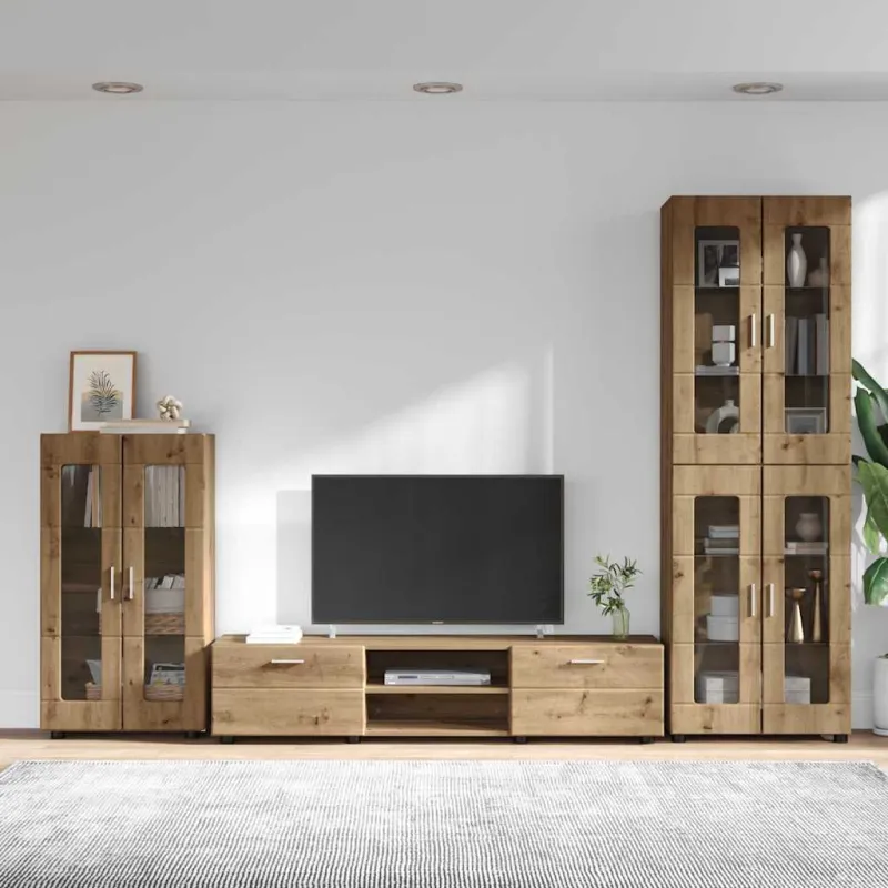 TV spintelių komplektas FLORIN 3 pcs Amatininkų ąžuolas
