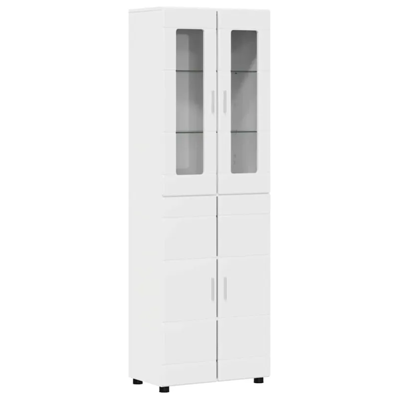 TV spintelių komplektas FLORIN 3 pcs Aukštai blizganti balta