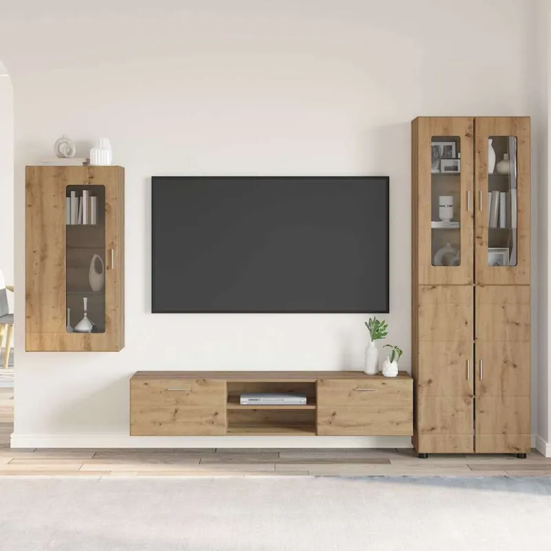 TV spintelių komplektas FLORIN 3 pcs Amatininkų ąžuolas