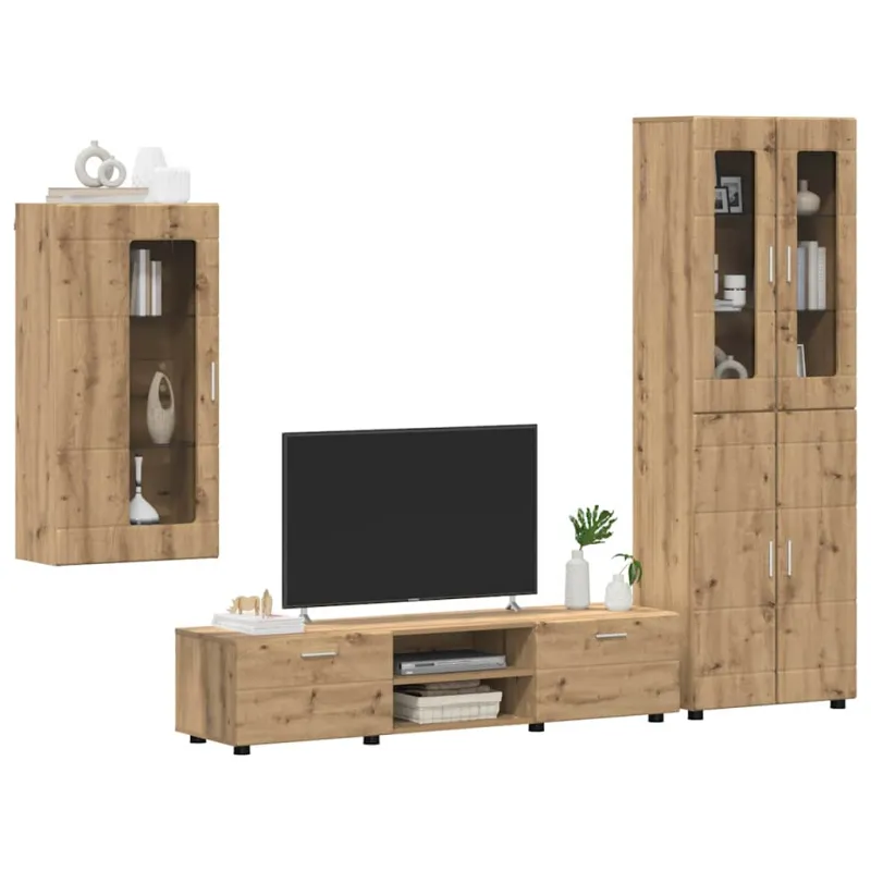 TV spintelių komplektas FLORIN 3 pcs Amatininkų ąžuolas