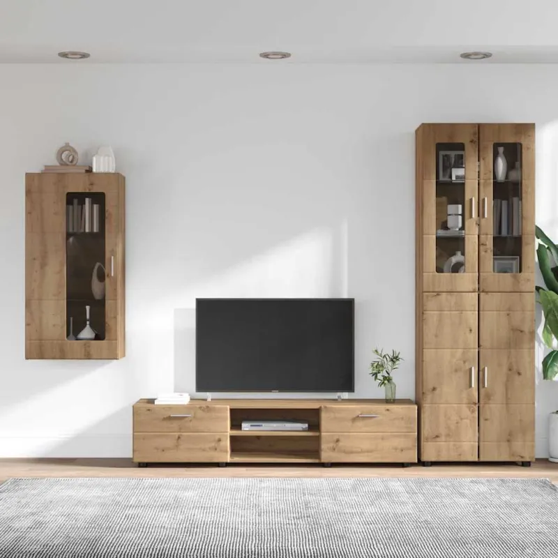 TV spintelių komplektas FLORIN 3 pcs Amatininkų ąžuolas