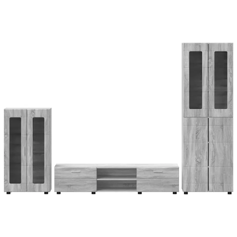 TV spintelių komplektas su stalčių FLORIN 3 pcs Pilkas Sonoma