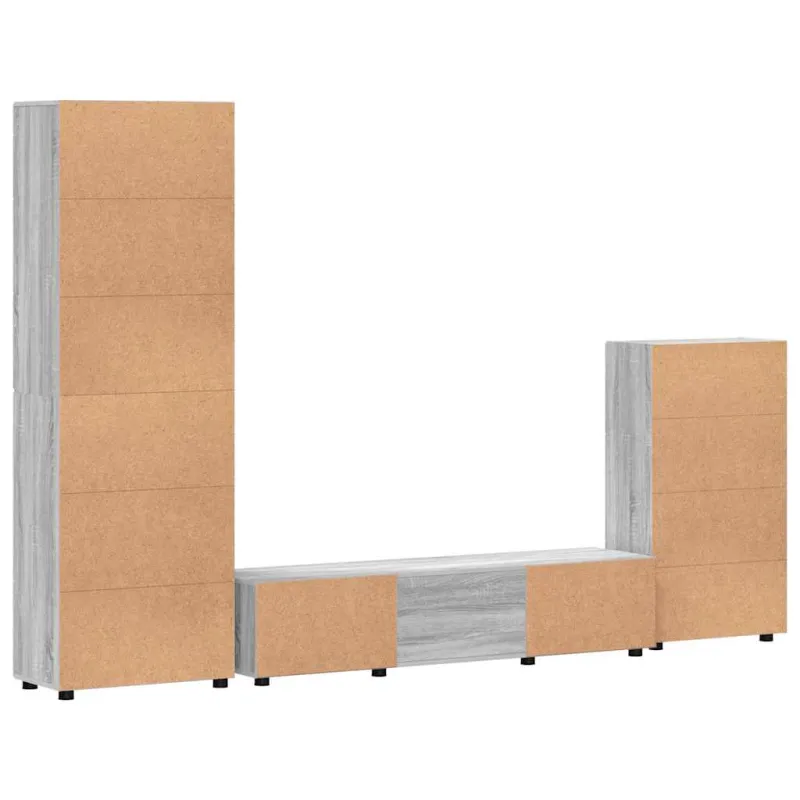TV spintelių komplektas su stalčių FLORIN 3 pcs Pilkas Sonoma