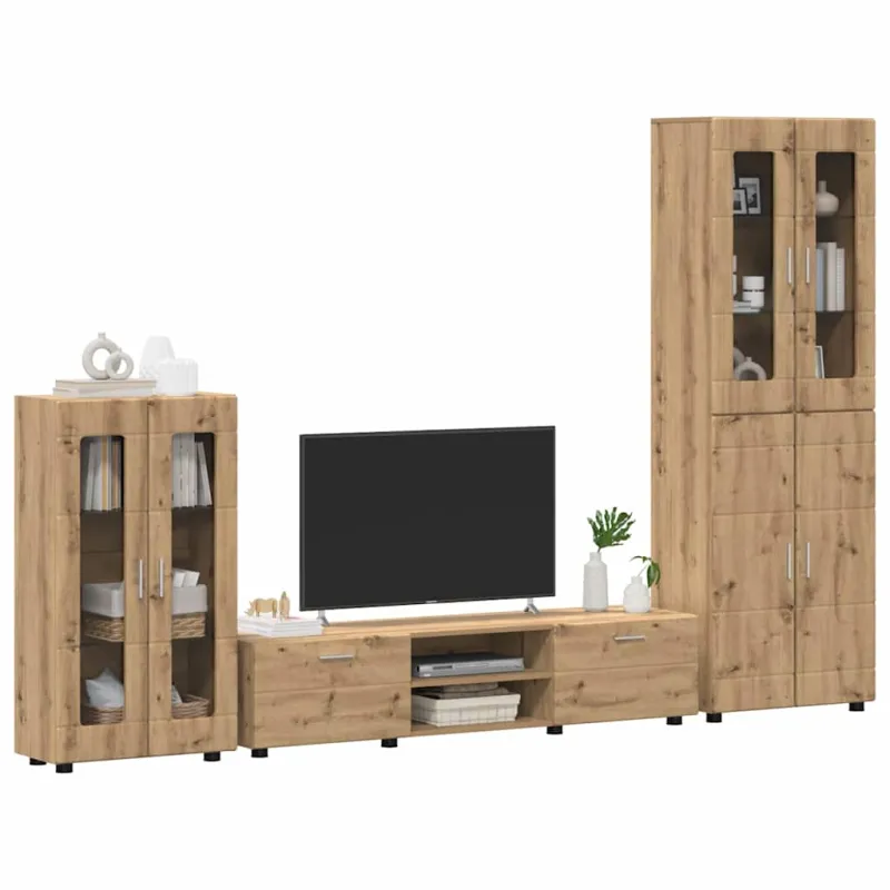 TV spintelių komplektas FLORIN 3 pcs Amatininkų ąžuolas