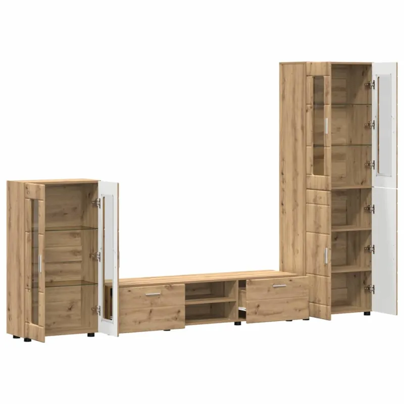 TV spintelių komplektas FLORIN 3 pcs Amatininkų ąžuolas