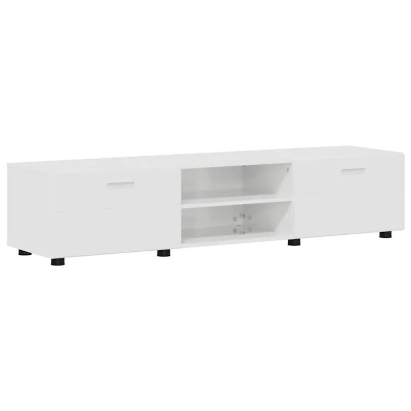 TV spintelių komplektas FLORIN 3 pcs Aukštai blizganti balta