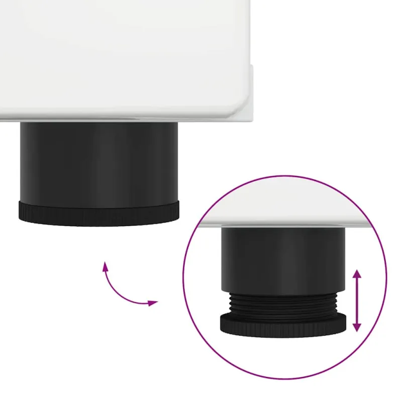 TV spintelių komplektas FLORIN 3 pcs Aukštai blizganti balta