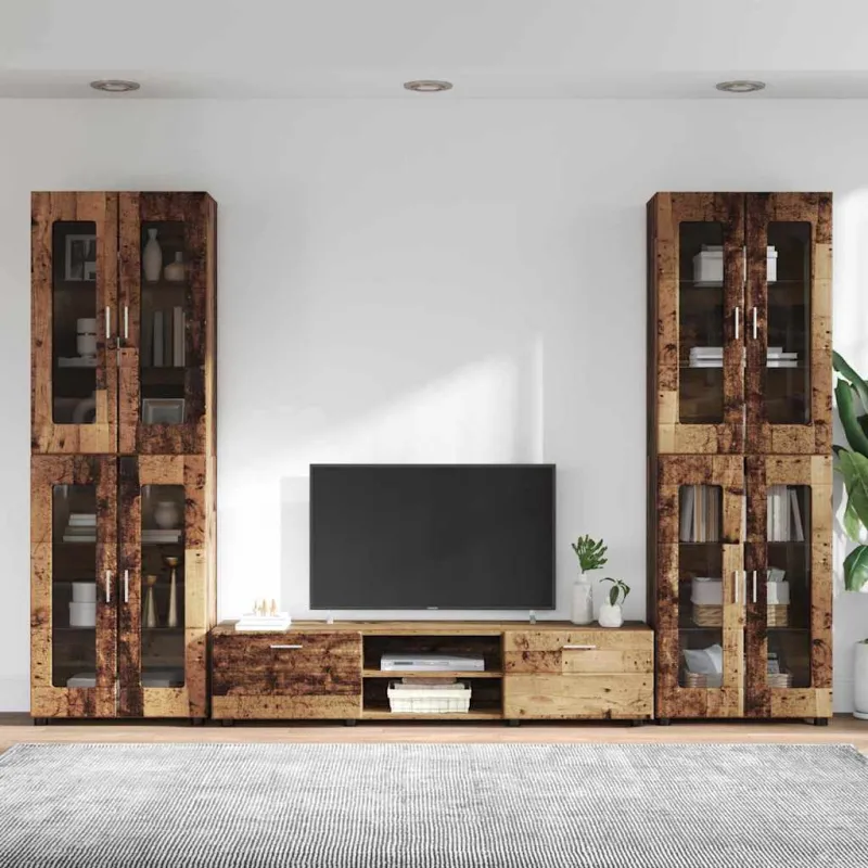 TV spintelių komplektas su stalčių FLORIN 3 pcs Senas medis