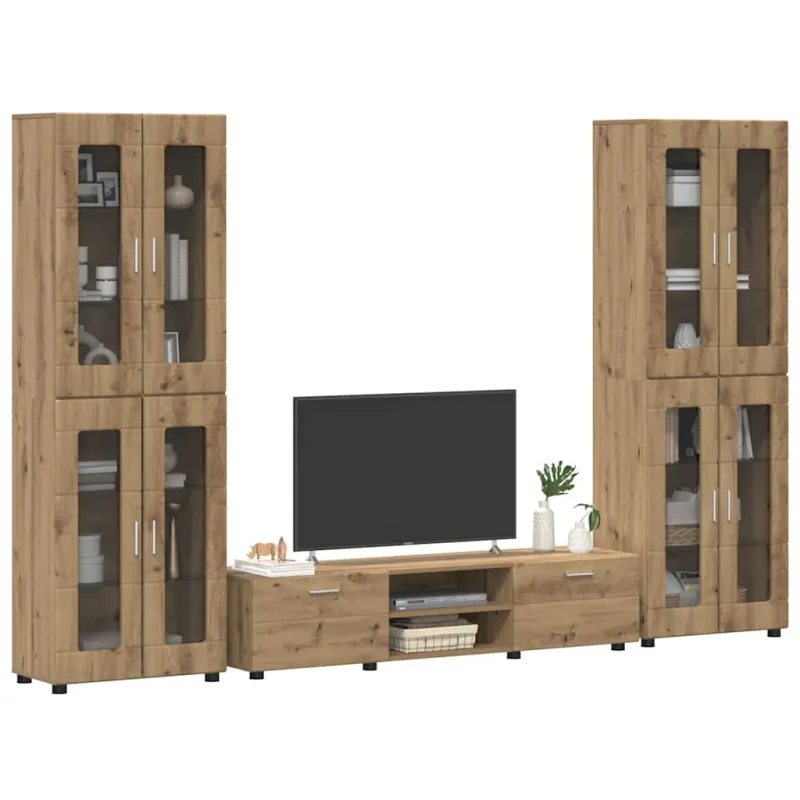 TV spintelių komplektas FLORIN 3 pcs Amatininkų ąžuolas