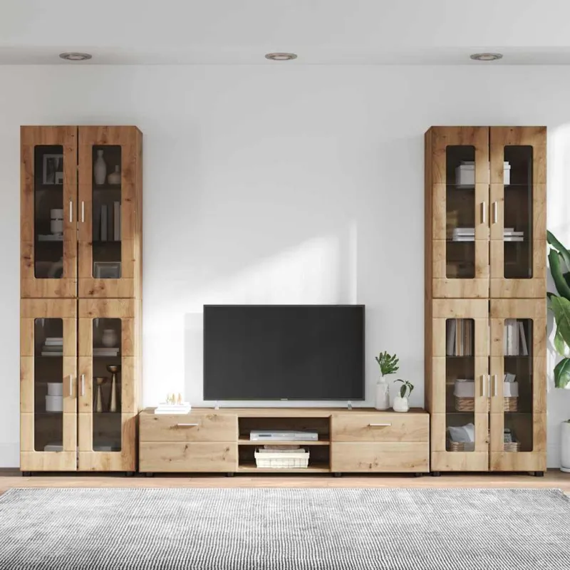 TV spintelių komplektas FLORIN 3 pcs Amatininkų ąžuolas