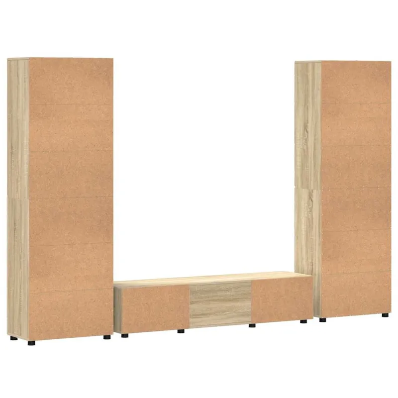 TV spintelių komplektas su stalčių FLORIN 3 pcs Sonoma ąžuolas