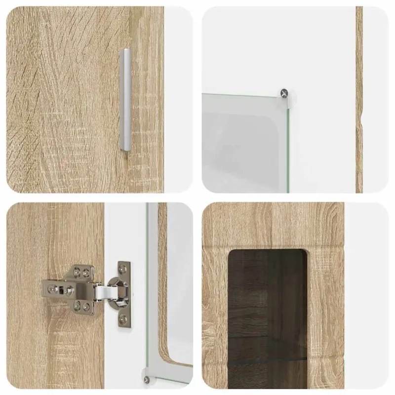 TV spintelių komplektas su stalčių FLORIN 3 pcs Sonoma ąžuolas