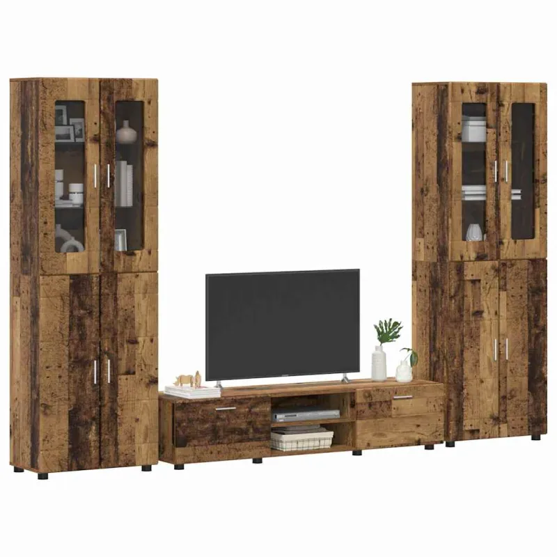 TV spintelių komplektas su stalčių FLORIN 3 pcs Senas medis