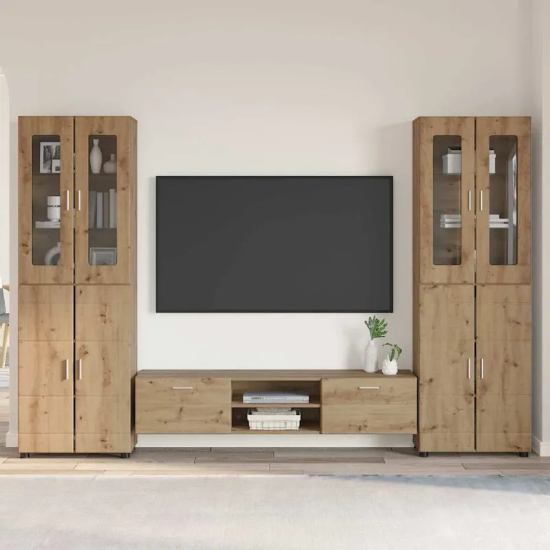 TV spintelių komplektas FLORIN 3 pcs Amatininkų ąžuolas