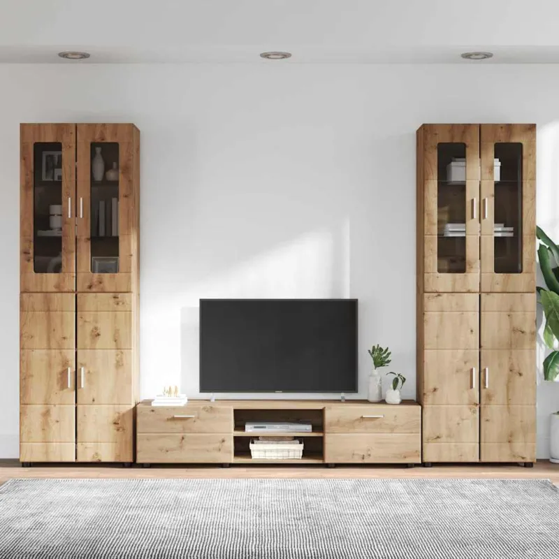 TV spintelių komplektas FLORIN 3 pcs Amatininkų ąžuolas