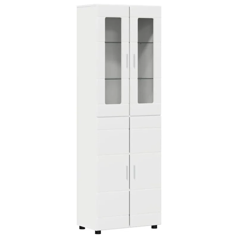 TV spintelių komplektas FLORIN 3 pcs Balta Apdirbta mediena