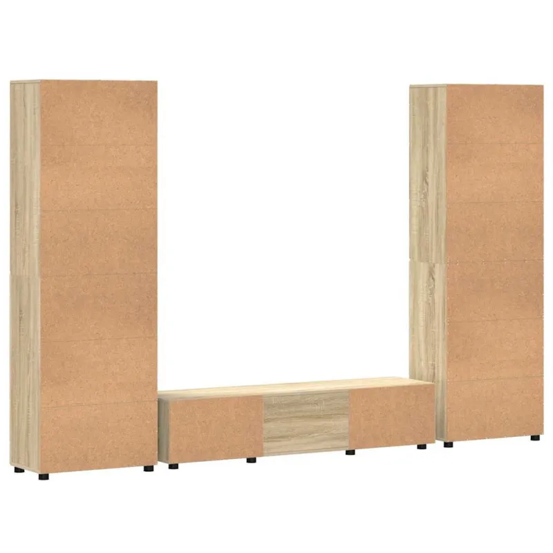 TV spintelių komplektas su stalčių FLORIN 3 pcs Sonoma ąžuolas