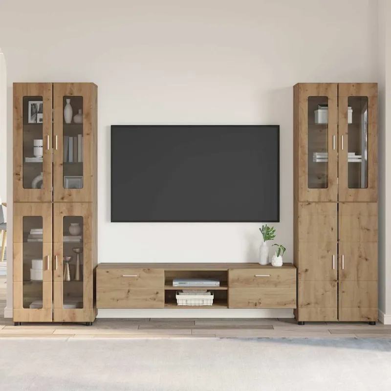 TV spintelių komplektas FLORIN 3 pcs Amatininkų ąžuolas