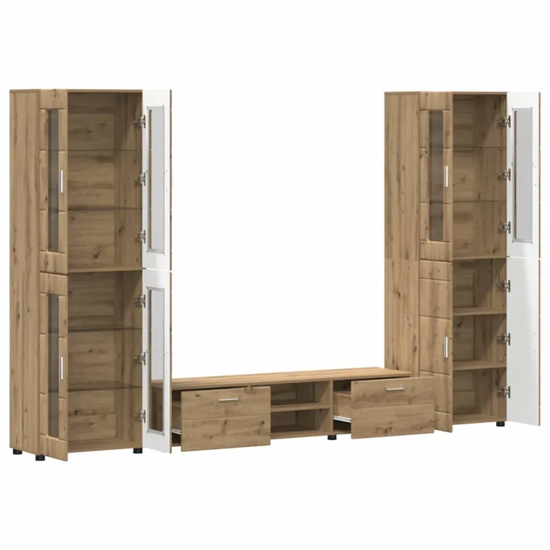 TV spintelių komplektas FLORIN 3 pcs Amatininkų ąžuolas