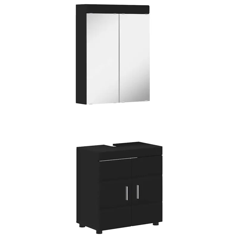 Vonios baldų rinkinys TULUM 2 pcs Juoda 60 x 34 x 63 cm
