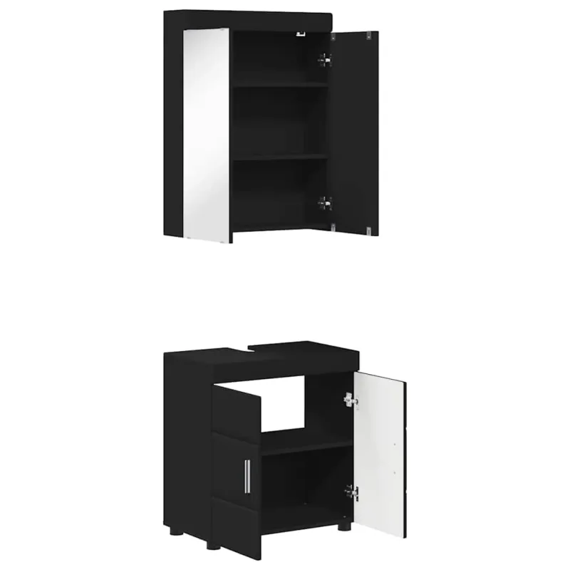 Vonios baldų rinkinys TULUM 2 pcs Juoda 60 x 34 x 63 cm