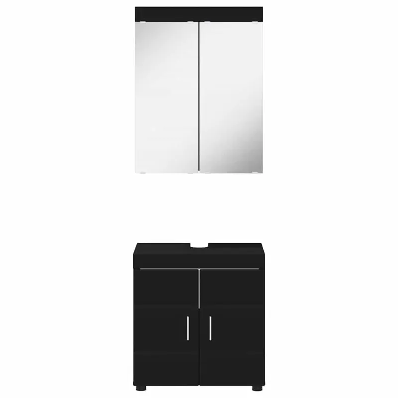 Vonios baldų rinkinys TULUM 2 pcs Juoda 60 x 34 x 63 cm