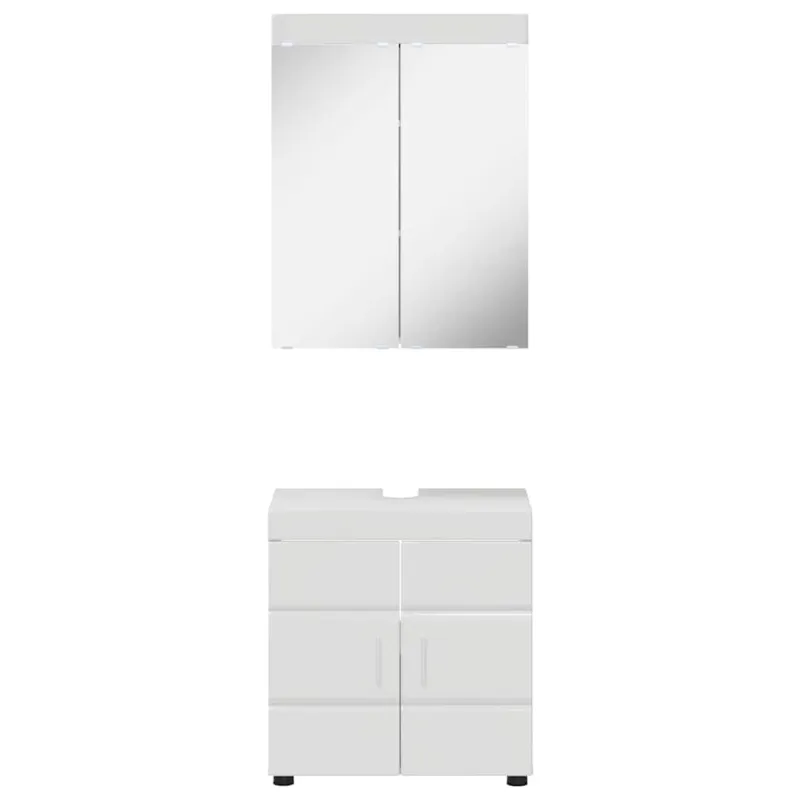 Vonios baldų rinkinys TULUM 2 pcs Aukštai blizganti balta