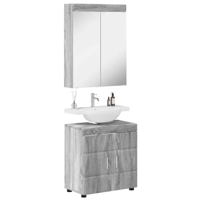 Vonios baldų rinkinys TULUM 2 pcs Pilkas Sonoma 60 x 34 x 63 cm