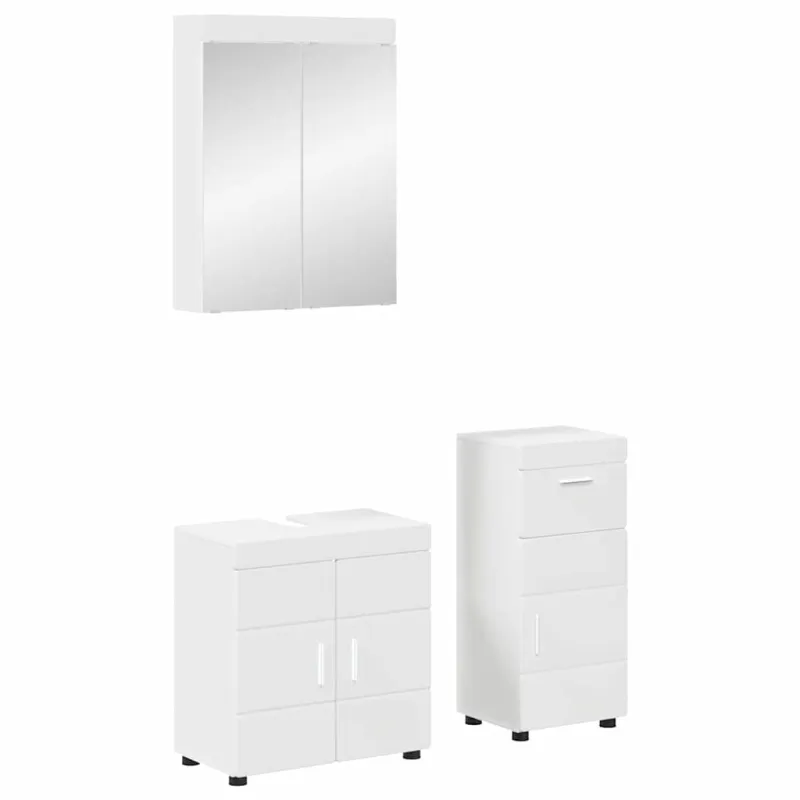 Vonios baldų rinkinys TULUM 3 pcs Balta 60 x 34 x 63 cm