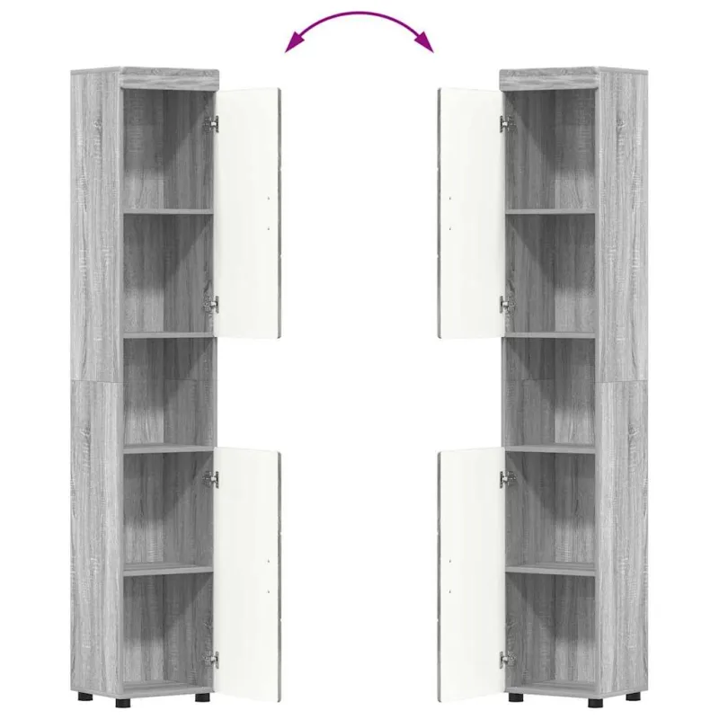 Vonios baldų rinkinys TULUM 3 pcs Pilkas Sonoma 60 x 34 x 63 cm