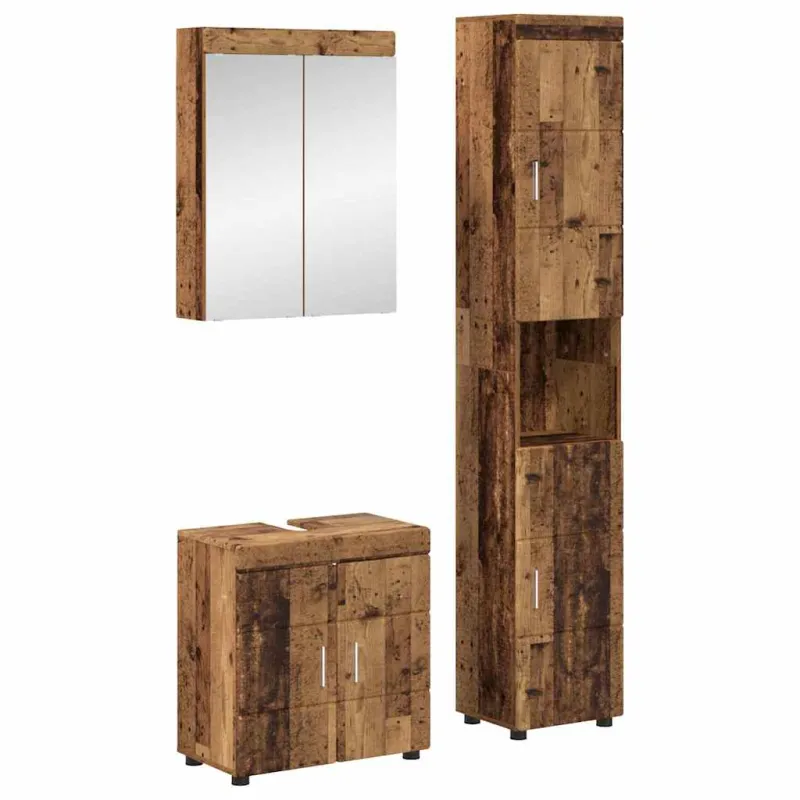 Vonios baldų rinkinys TULUM 3 pcs Senas medis 60 x 34 x 63 cm