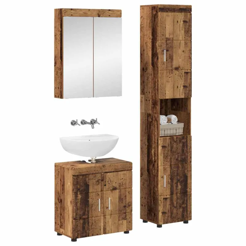 Vonios baldų rinkinys TULUM 3 pcs Senas medis 60 x 34 x 63 cm