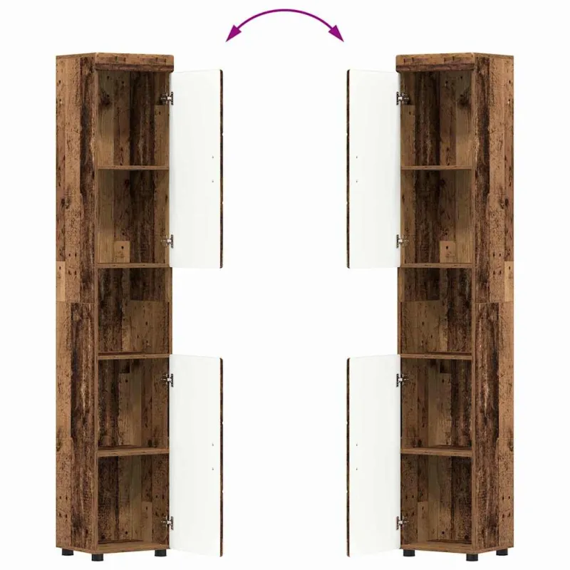Vonios baldų rinkinys TULUM 3 pcs Senas medis 60 x 34 x 63 cm