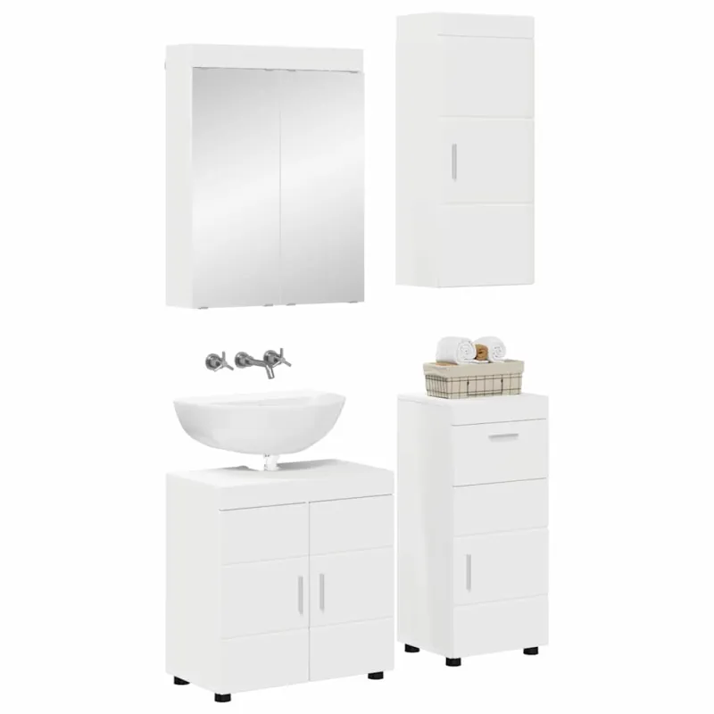 Vonios baldų rinkinys TULUM 4 pcs Balta 60 x 34 x 63 cm