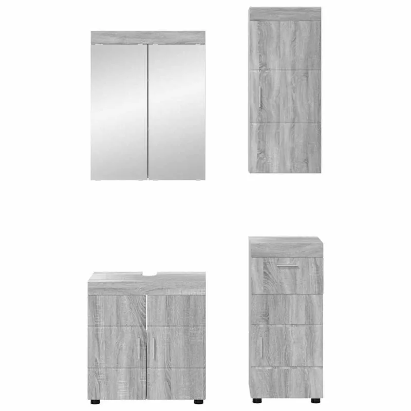 Vonios baldų rinkinys TULUM 4 pcs Pilkas Sonoma 60 x 34 x 63 cm