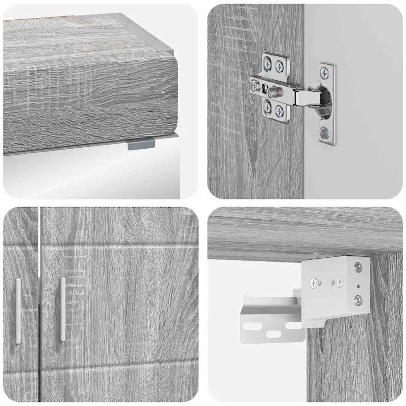 Vonios baldų rinkinys TULUM 4 pcs Pilkas Sonoma 60 x 34 x 63 cm