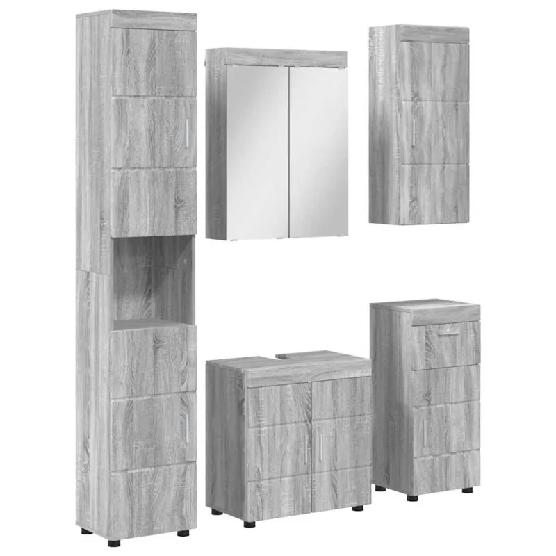 Vonios baldų rinkinys TULUM 5 pcs Pilkas Sonoma 60 x 34 x 63 cm