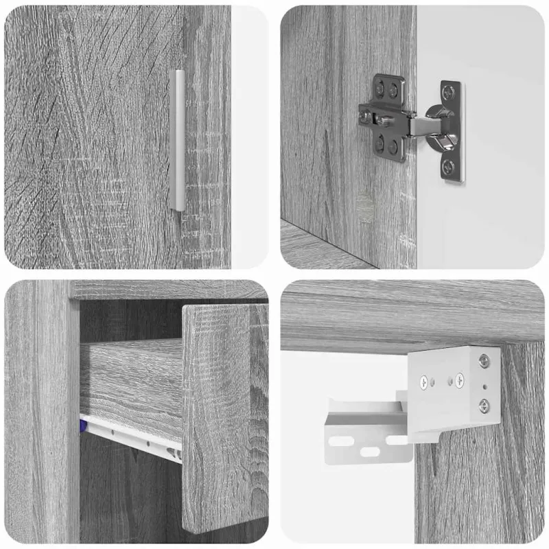 Vonios baldų rinkinys TULUM 5 pcs Pilkas Sonoma 60 x 34 x 63 cm
