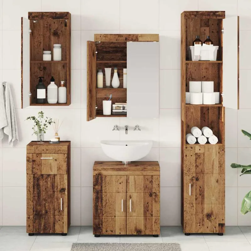 Vonios baldų rinkinys TULUM 5 pcs Senas medis 60 x 34 x 63 cm