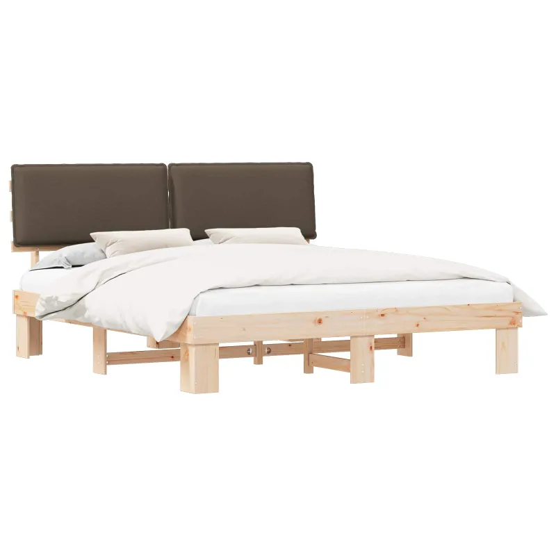 Lovo rėmas su apmuštu galvūgaliu Taupe 200 x 200 cm