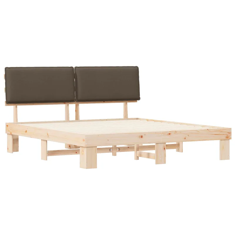 Lovo rėmas su apmuštu galvūgaliu Taupe 200 x 200 cm