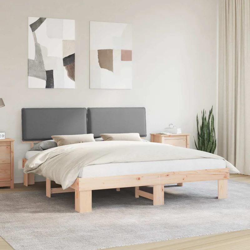 Lovo rėmas su apmuštu galvūgaliu Šviesiai pilka 180 x 200 cm