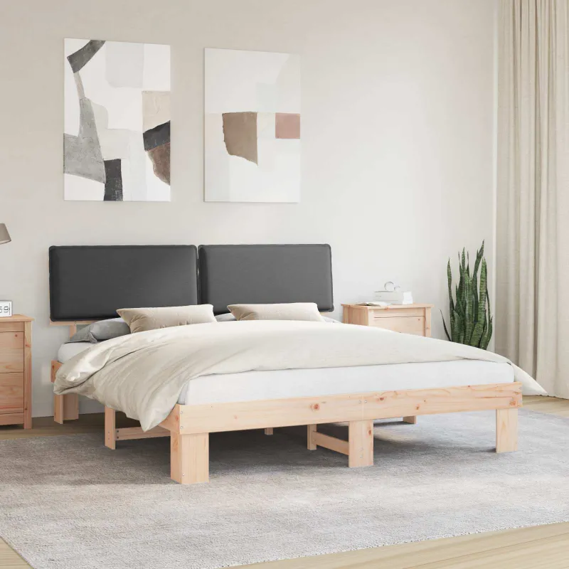 Lovo rėmas su apmuštu galvūgaliu Tamsiai pilka 180 x 200 cm
